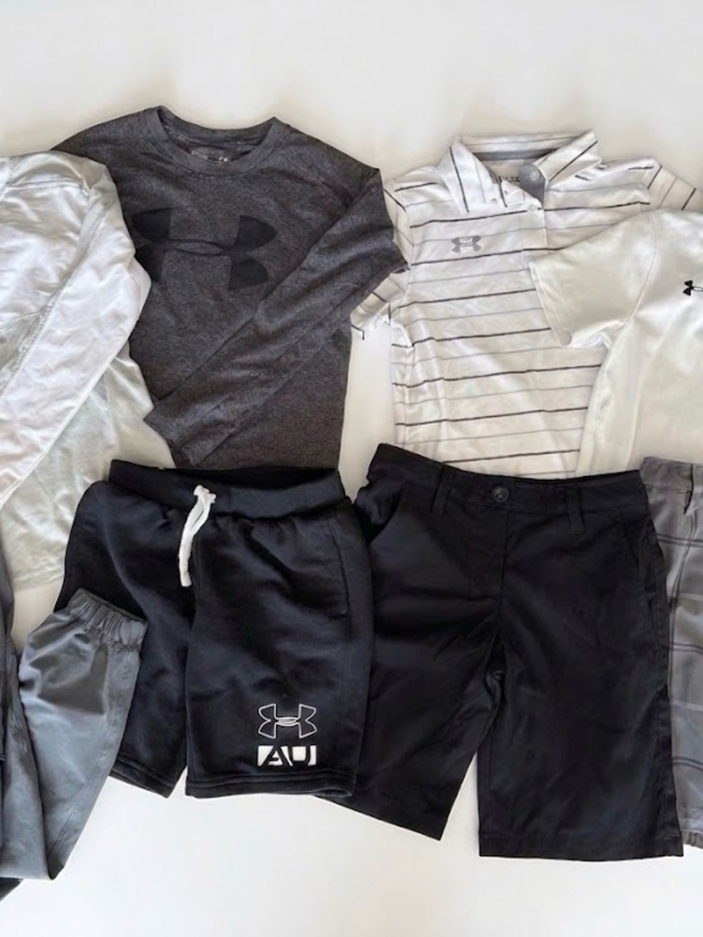 Boys SM Under Armour Active Tops & Shorts Golf bundle- large lot